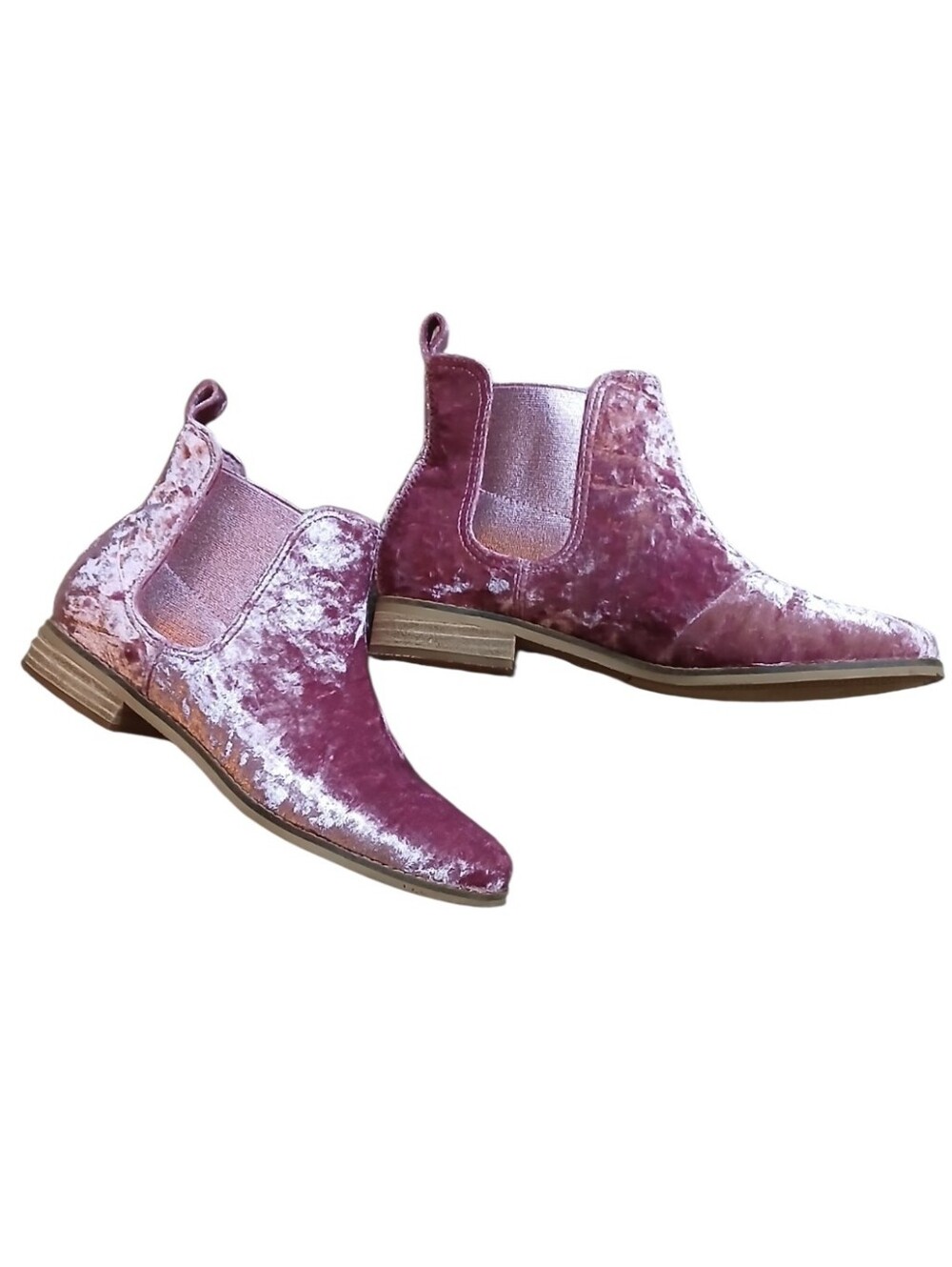 TOMS Ella Faded Rose Velvet Ankle Boots Size 7